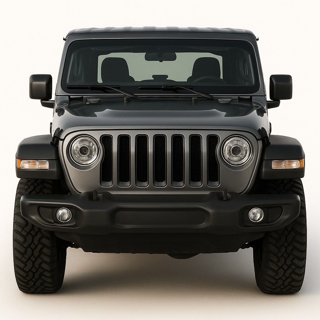 Jeep Wrangler JL front view on a white background