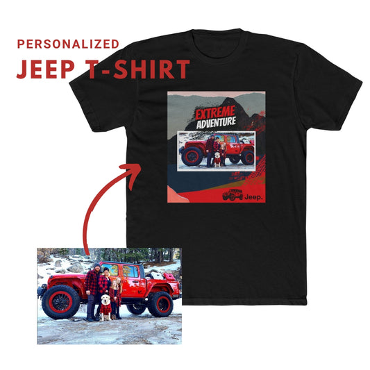Add Your Jeep Photo| Personalized T-Shirt | Offroad Adventure Art